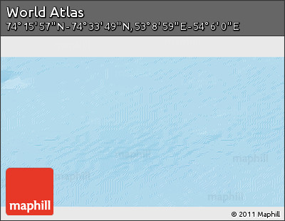 Physical 3D Map of the Area around 74° 24' 53" N, 53° 37' 30" E