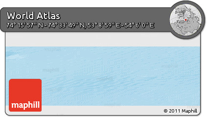 Physical Panoramic Map of the Area around 74° 24' 53" N, 53° 37' 30" E