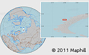 Gray Location Map of the area around 74° 24' 53" N, 54° 28' 30" E, hill shading