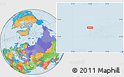 Political Location Map of the area around 74° 24' 53" N, 54° 28' 30" E