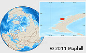 Shaded Relief Location Map of the area around 74° 24' 53" N, 54° 28' 30" E