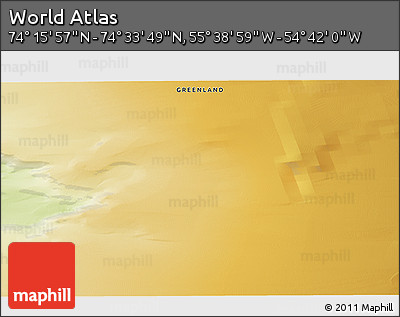 Physical 3D Map of the Area around 74° 24' 53" N, 55° 10' 29" W