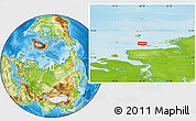 Physical Location Map of the area around 74° 24' 53" N, 82° 31' 30" E