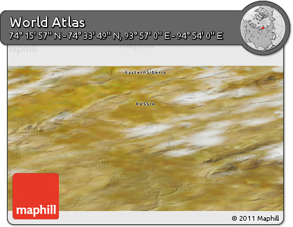 Satellite 3D Map of the Area around 74° 24' 53" N, 94° 25' 30" E
