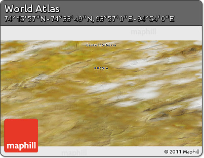 Satellite 3D Map of the Area around 74° 24' 53" N, 94° 25' 30" E