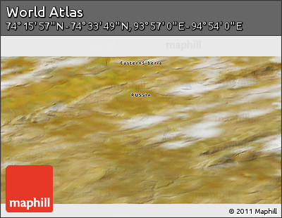 Satellite 3D Map of the Area around 74° 24' 53" N, 94° 25' 30" E