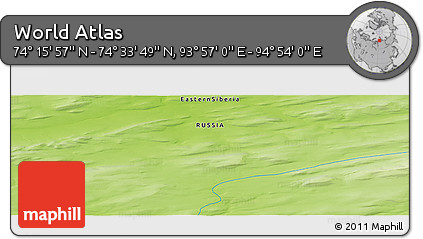 Physical Panoramic Map of the Area around 74° 24' 53" N, 94° 25' 30" E