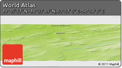 Physical Panoramic Map of the Area around 74° 24' 53" N, 94° 25' 30" E