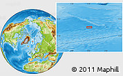 Physical Location Map of the area around 74° 40' 49" N, 0° 4' 30" E
