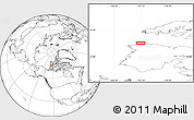 Blank Location Map of the area around 74° 40' 49" N, 123° 10' 30" W