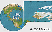 Satellite Location Map of the area around 74° 40' 49" N, 123° 10' 30" W