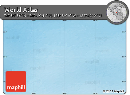 Physical Map of the Area around 74° 40' 49" N, 123° 10' 30" W