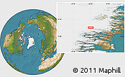 Satellite Location Map of the area around 74° 40' 49" N, 26° 16' 29" W