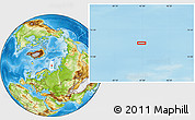 Physical Location Map of the area around 74° 40' 49" N, 43° 25' 29" E