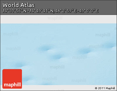 Physical 3D Map of the Area around 74° 40' 49" N, 48° 31' 29" E