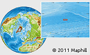 Physical Location Map of the area around 74° 40' 49" N, 4° 10' 30" W