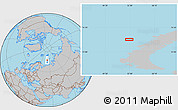 Gray Location Map of the area around 74° 40' 49" N, 52° 46' 29" E