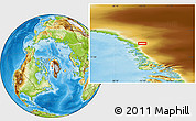 Physical Location Map of the area around 74° 40' 49" N, 55° 10' 29" W
