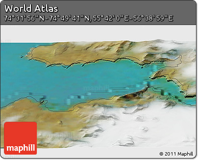 Satellite 3D Map of the Area around 74° 40' 49" N, 56° 10' 29" E