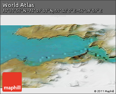 Satellite 3D Map of the Area around 74° 40' 49" N, 56° 10' 29" E