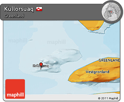 Political 3D Map of Kullorsuaq