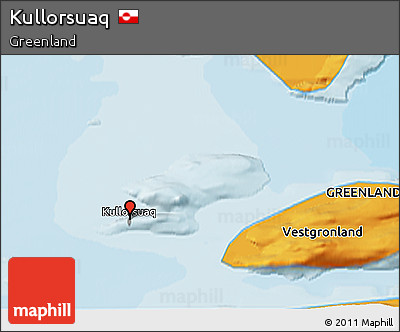 Political 3D Map of Kullorsuaq