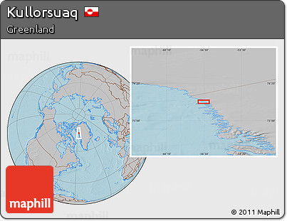 Gray Location Map of Kullorsuaq, hill shading