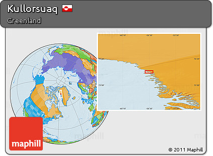 Political Location Map of Kullorsuaq