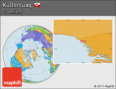 Political Location Map of Kullorsuaq
