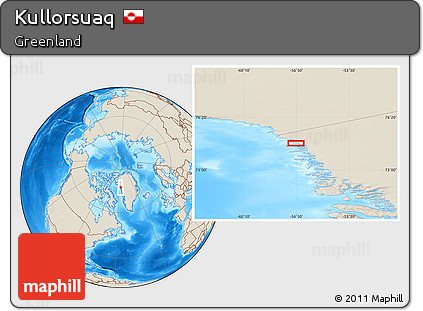 Shaded Relief Location Map of Kullorsuaq