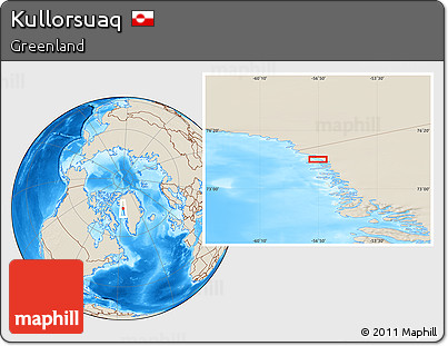 Shaded Relief Location Map of Kullorsuaq