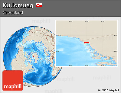 Shaded Relief Location Map of Kullorsuaq