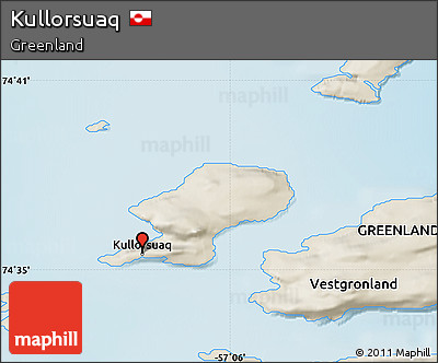 Shaded Relief Map of Kullorsuaq
