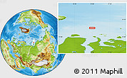Physical Location Map of the area around 74° 40' 49" N, 74° 1' 30" E