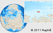 Shaded Relief Location Map of the area around 74° 40' 49" N, 76° 34' 29" E
