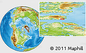 Physical Location Map of the area around 74° 40' 49" N, 80° 40' 30" W
