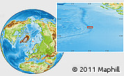 Physical Location Map of the area around 74° 40' 49" N, 8° 34' 29" E