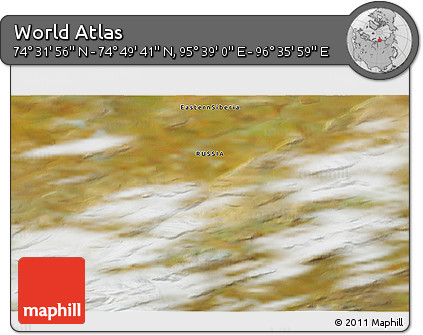 Satellite 3D Map of the Area around 74° 40' 49" N, 96° 7' 30" E