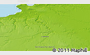 Physical 3D Map of the area around 74° 56' 39" N, 111° 16' 30" W