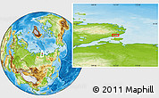 Physical Location Map of the area around 74° 56' 39" N, 112° 16' 30" E