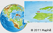 Physical Location Map of the area around 74° 56' 39" N, 123° 10' 30" W