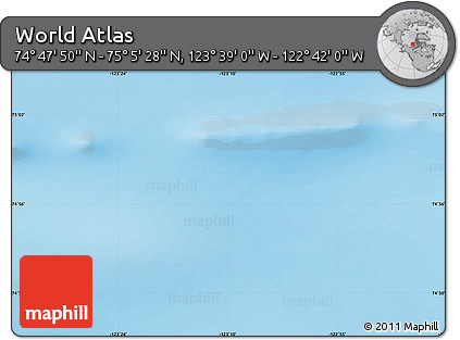 Physical Map of the Area around 74° 56' 39" N, 123° 10' 30" W