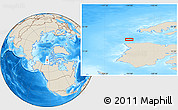 Shaded Relief Location Map of the area around 74° 56' 39" N, 124° 1' 30" W