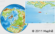 Physical Location Map of the area around 74° 56' 39" N, 16° 13' 30" E