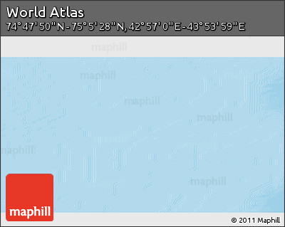 Physical 3D Map of the Area around 74° 56' 39" N, 43° 25' 29" E