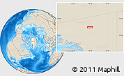 Shaded Relief Location Map of the area around 74° 56' 39" N, 49° 13' 30" W
