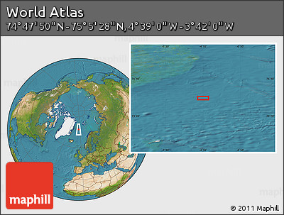Satellite Location Map of the Area around 74° 56' 39" N, 4° 10' 30" W