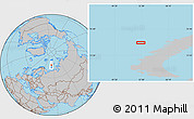 Gray Location Map of the area around 74° 56' 39" N, 52° 46' 29" E