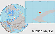 Gray Location Map of the area around 74° 56' 39" N, 54° 28' 30" E