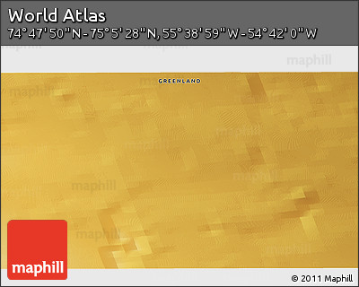 Physical 3D Map of the Area around 74° 56' 39" N, 55° 10' 29" W